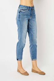 Judy Blue Full Size Cuffed Hem Slim Jeans -