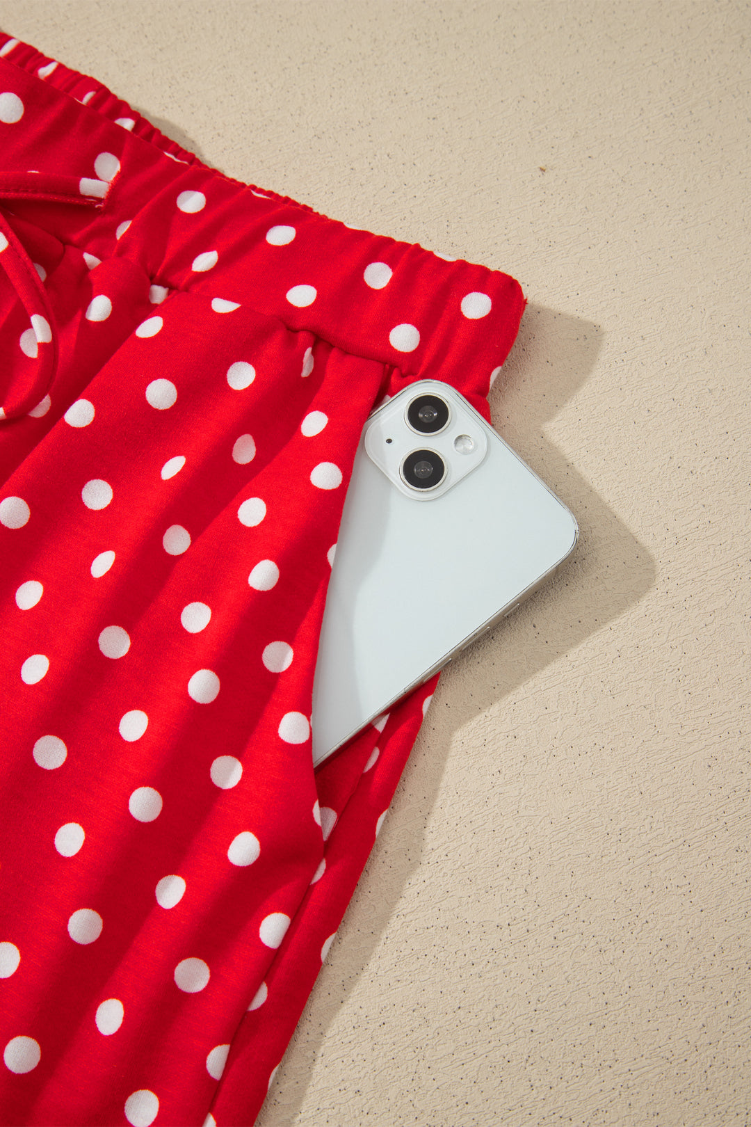 Polka Dot Drawstring Casual Mini Skort