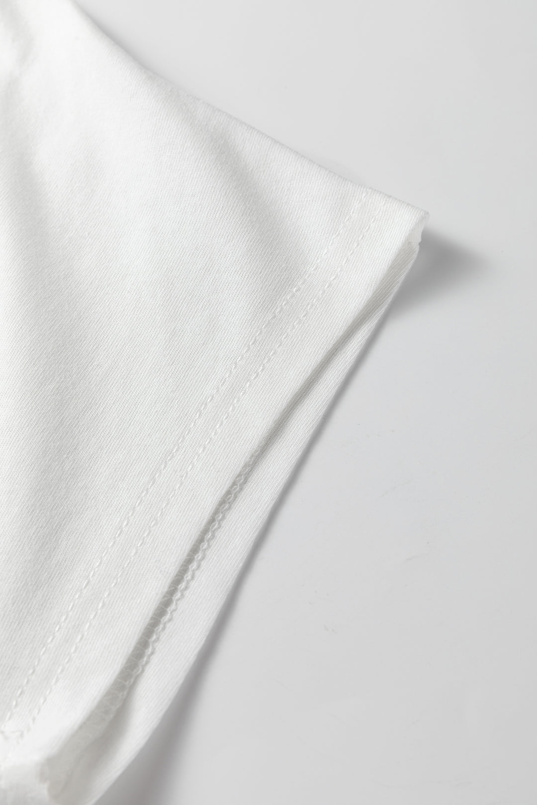 White Leopard Bow Embroidered Cotton Round Neck T Shirt