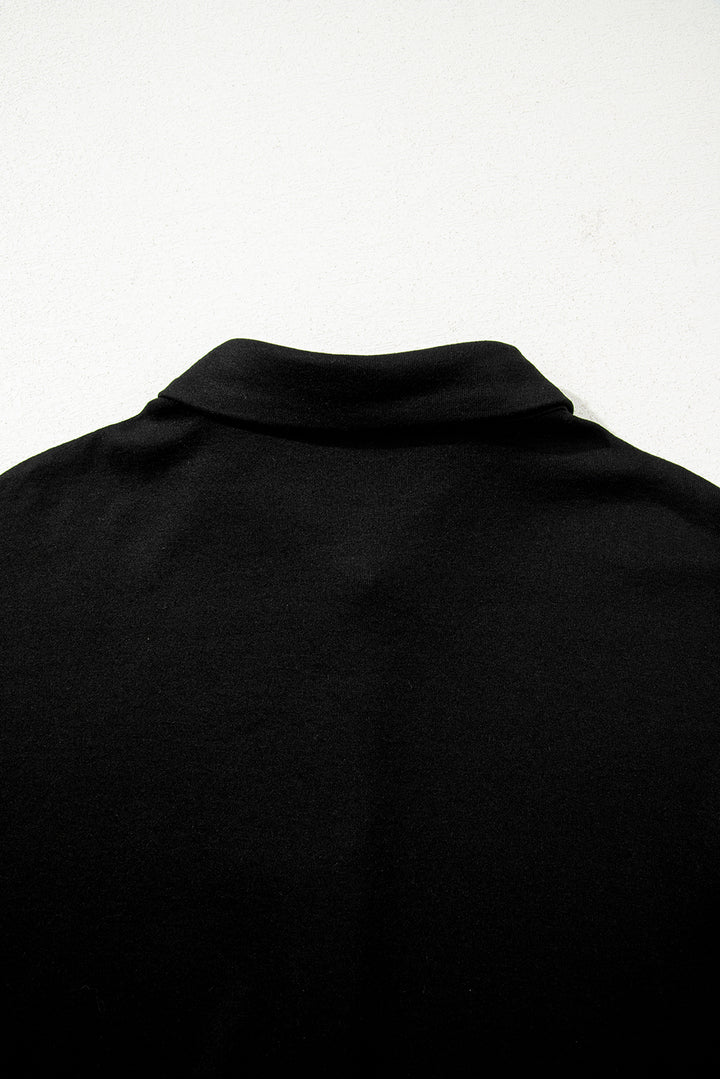 Black 3 Pcs Crop Tank Top Shorts with Cardigan Lounge Set