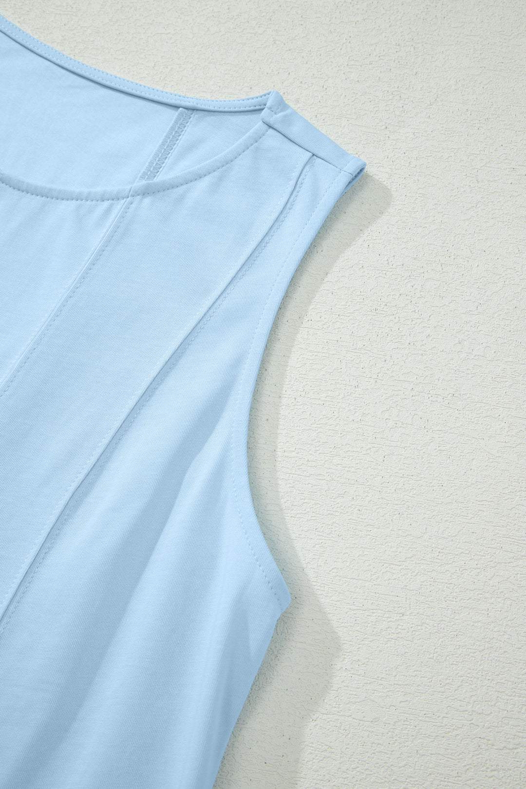 Stitched Detail Loose Tank Top Cotton 2pcs Short Set
