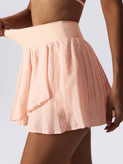 Pleated Wide Waistband Sports Skirt -