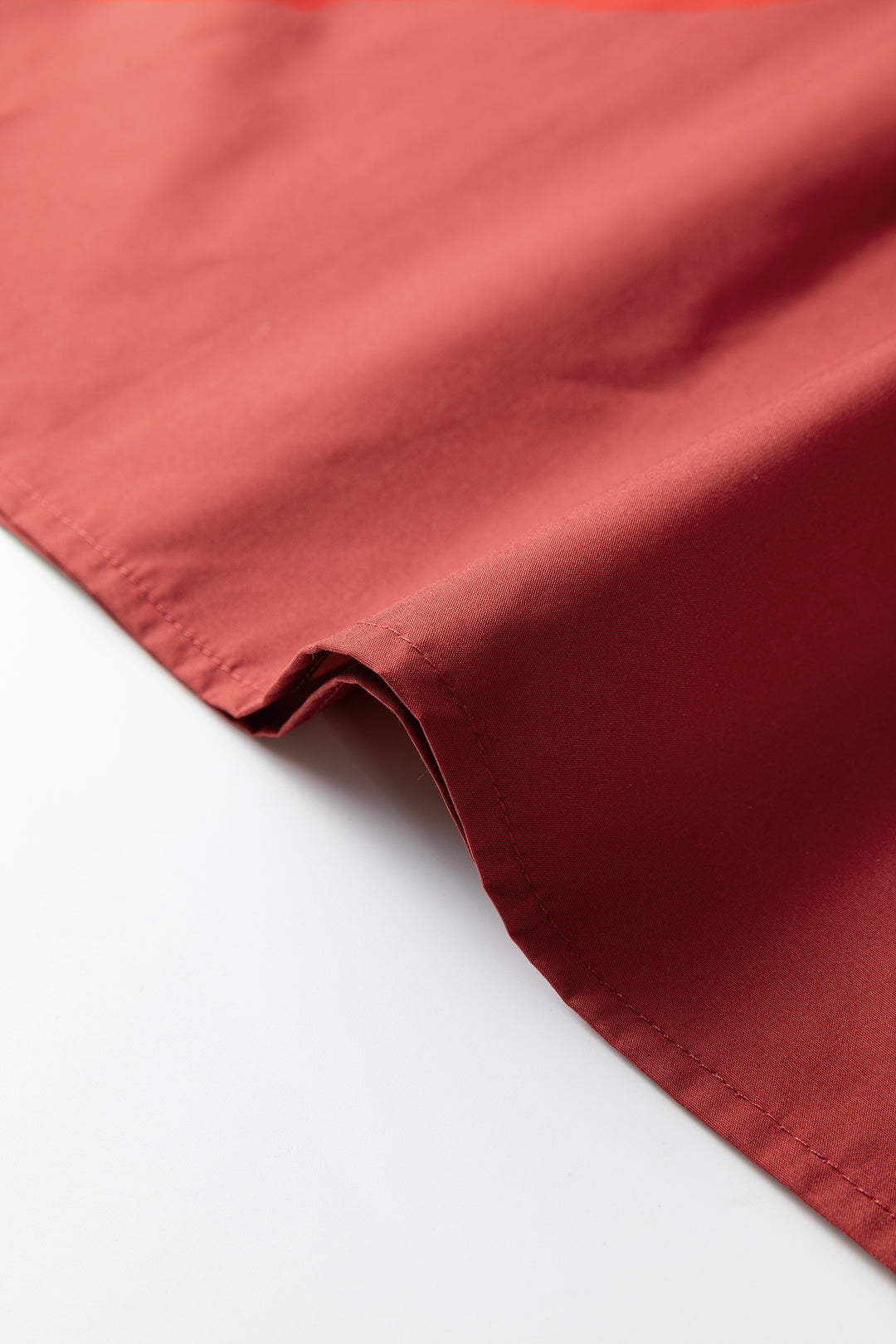 Clay Contrast Trim Flutter Sleeve V Neck Blouse