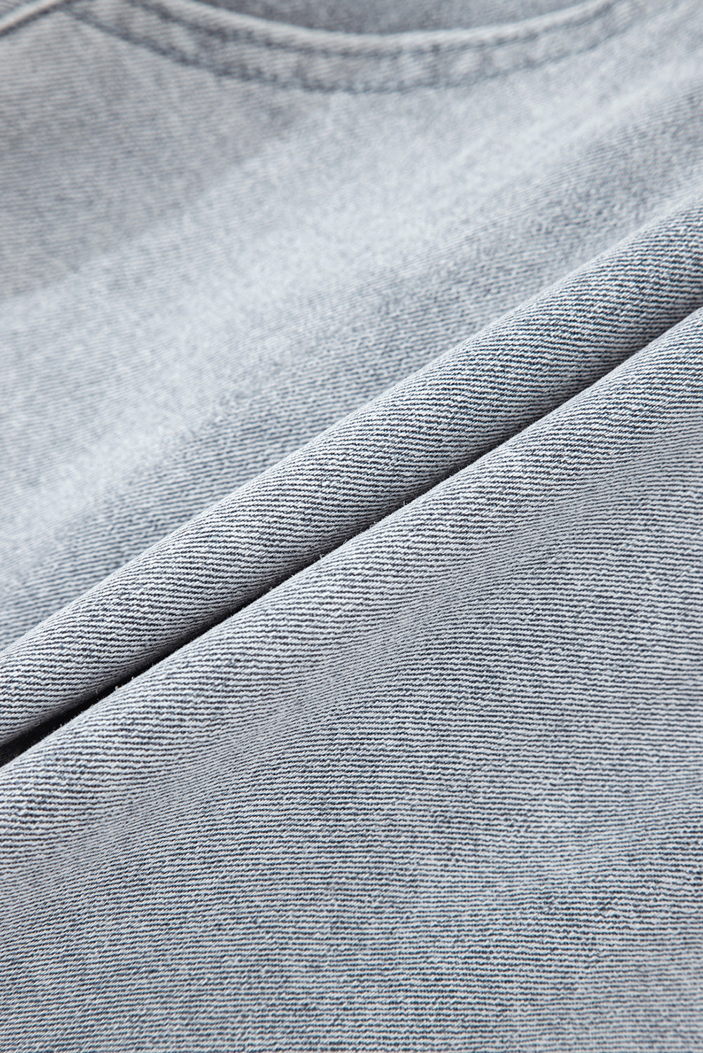 Sail Blue Scalloped Hemline Acid Wash High Waist Denim Shorts