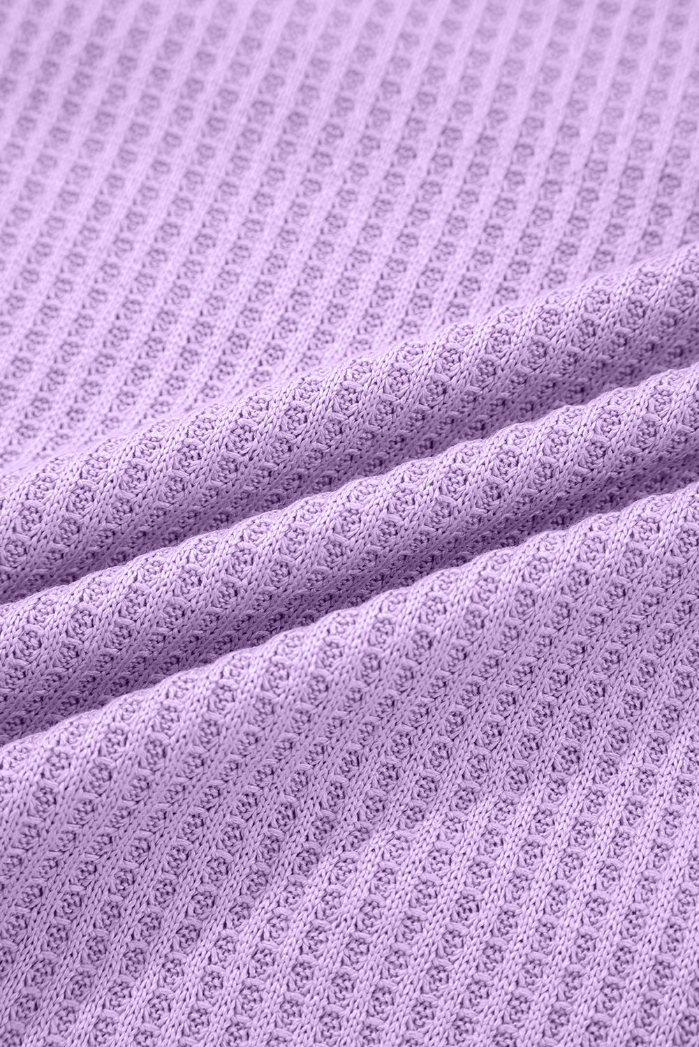 Phalaenopsis Thermal Knit Contrast Textured Patchwork Long Sleeve Top