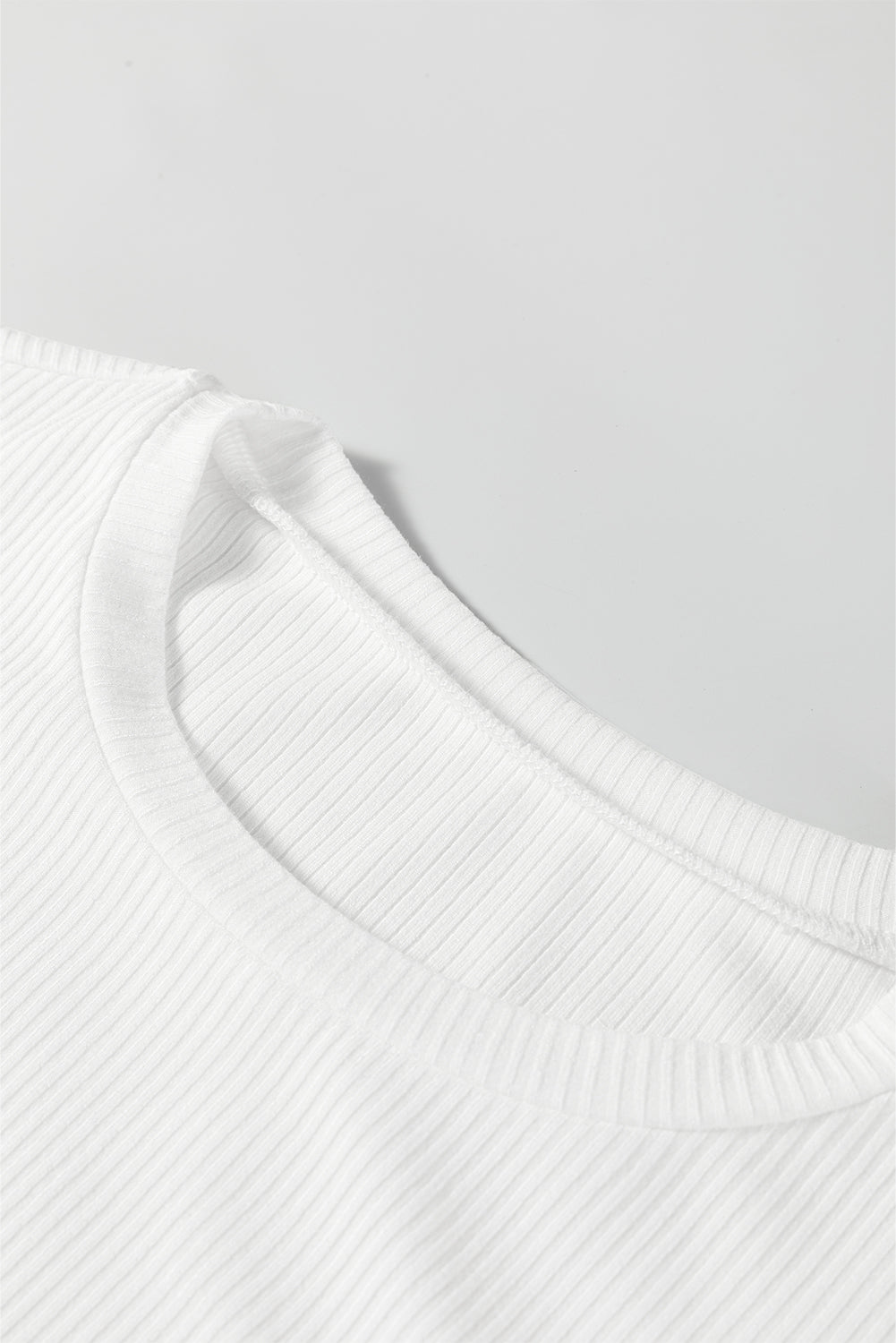 Ribbed Long Sleeve Crew Neck Solid Color Bodysuit