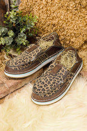 Brown Casual Leopard Colorblock Sneakers -