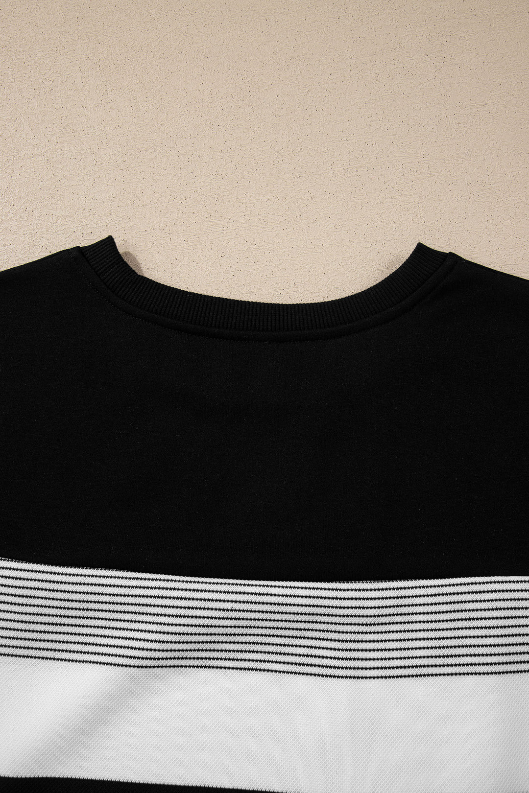 Stripe Mixed Print Crew Neck Cap Sleeve T Shirt