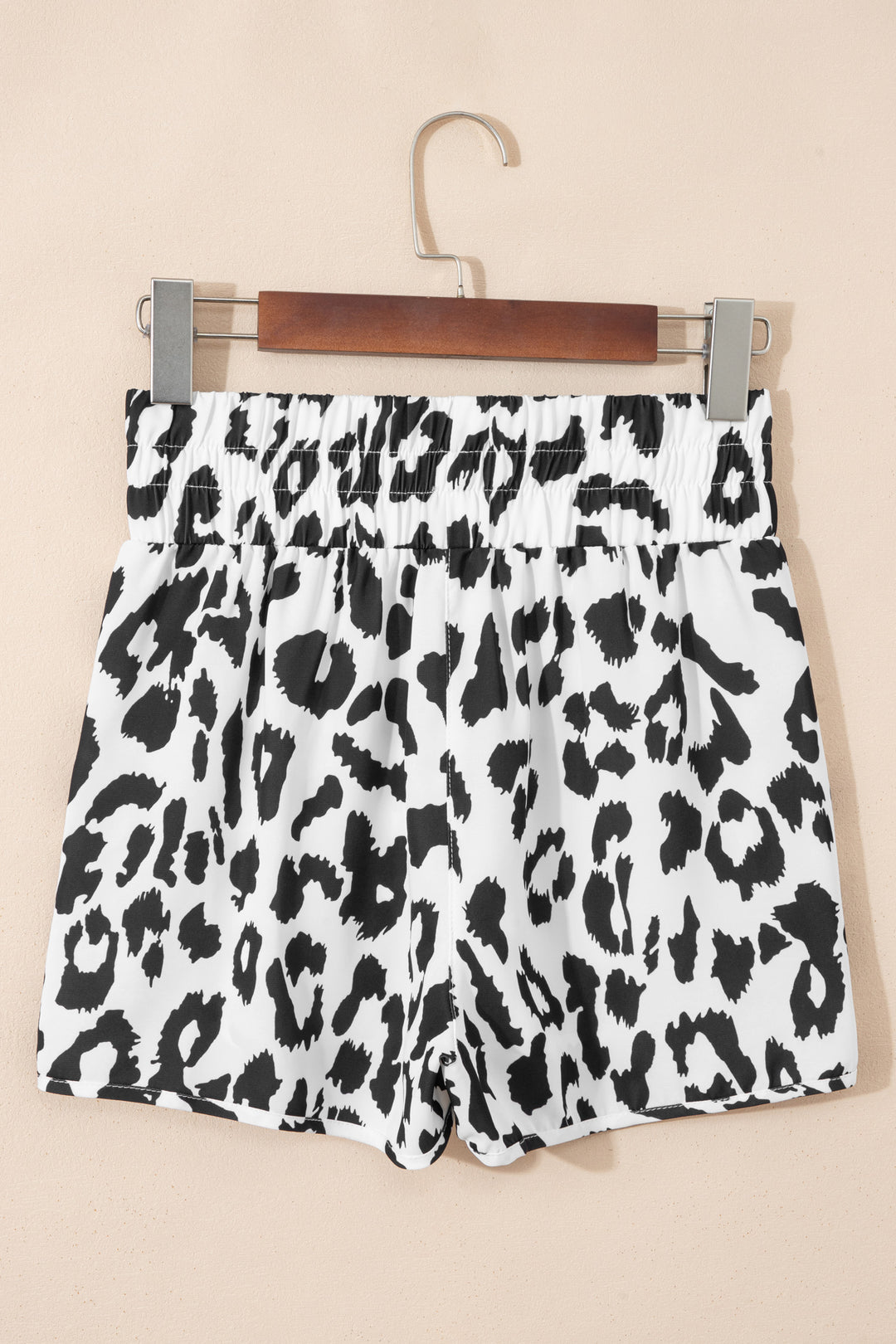 White Leopard High Waisted Athletic Shorts
