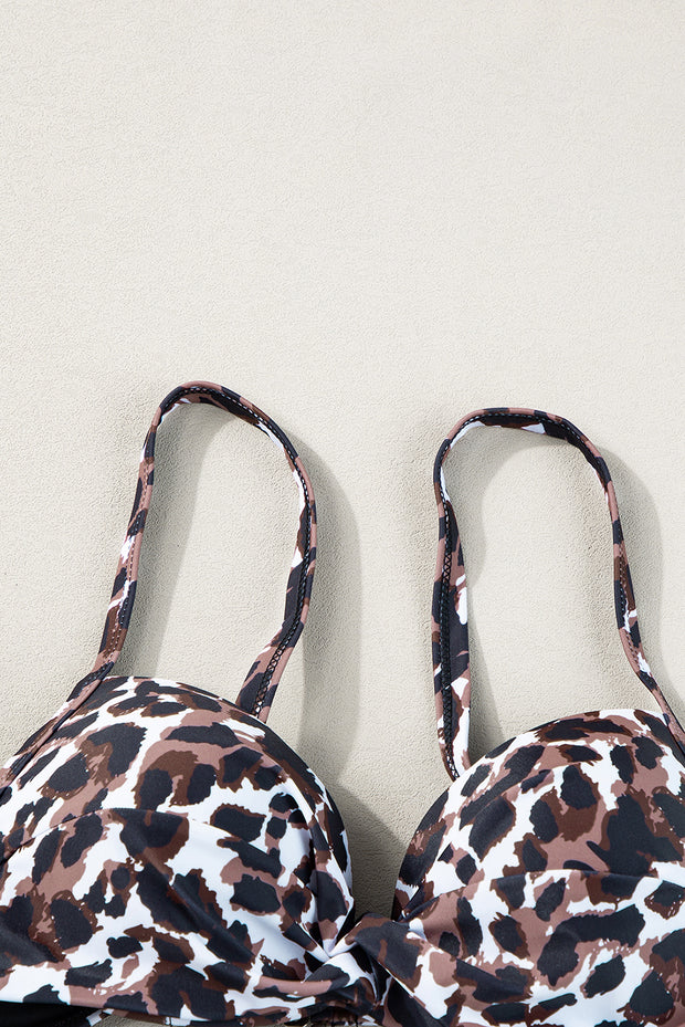 Leopard Twisted Bust Bikini Set