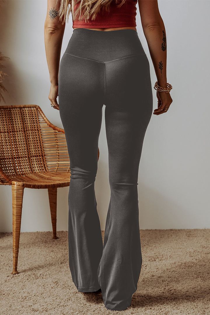 V Shape High Waist Flared Leggings