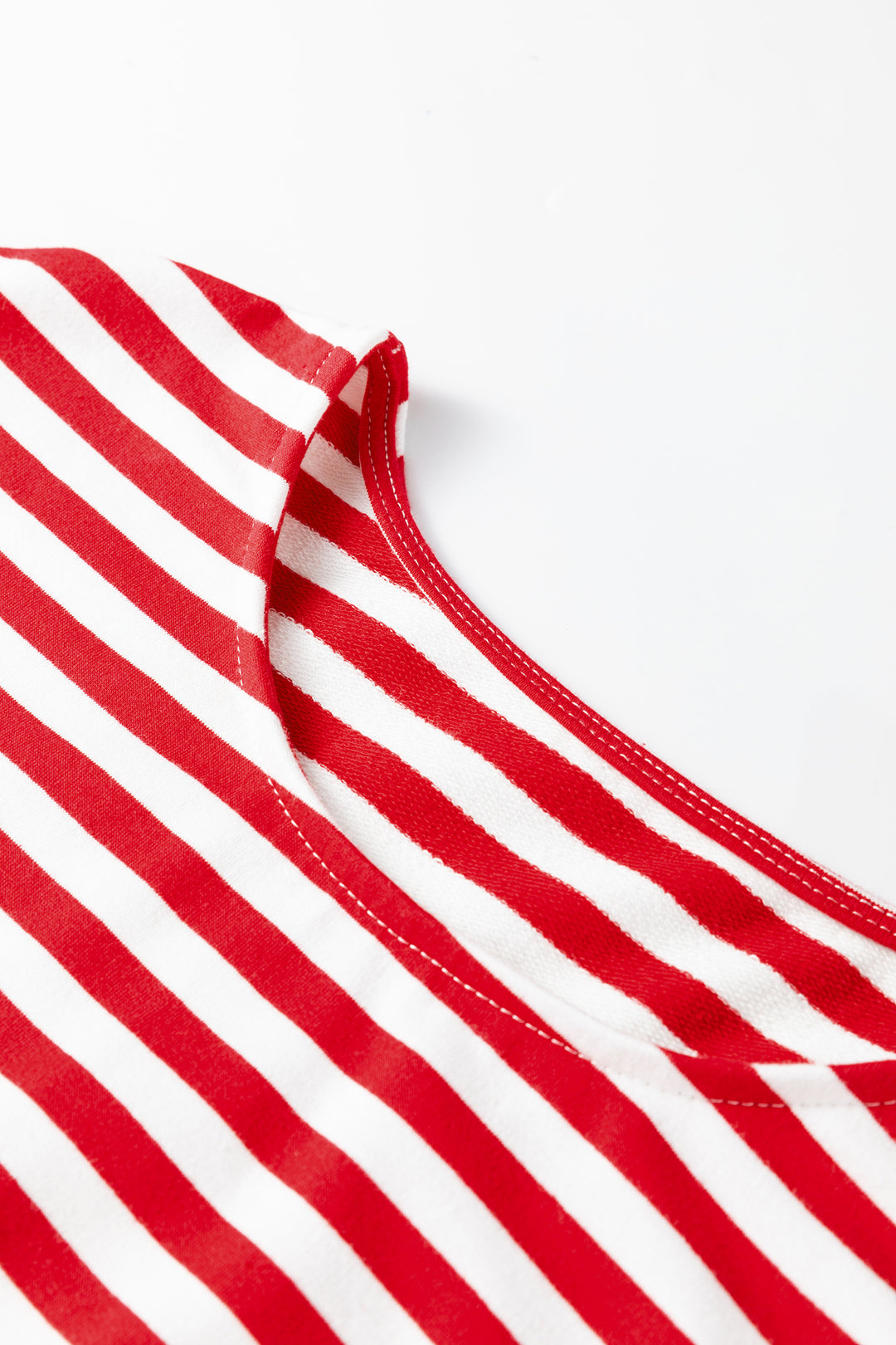 Red Stripe Drop Shoulder Long Sleeve Top Lounge Pants 2pcs Set