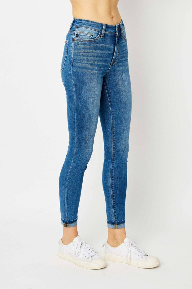 Judy Blue Full Size Cuffed Hem Skinny Jeans -