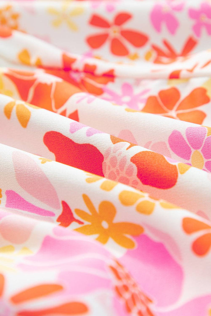 a close up of a flower print fabric