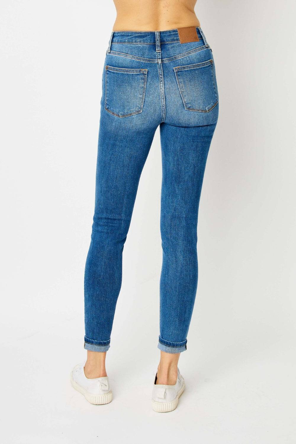 Judy Blue Full Size Cuffed Hem Skinny Jeans -