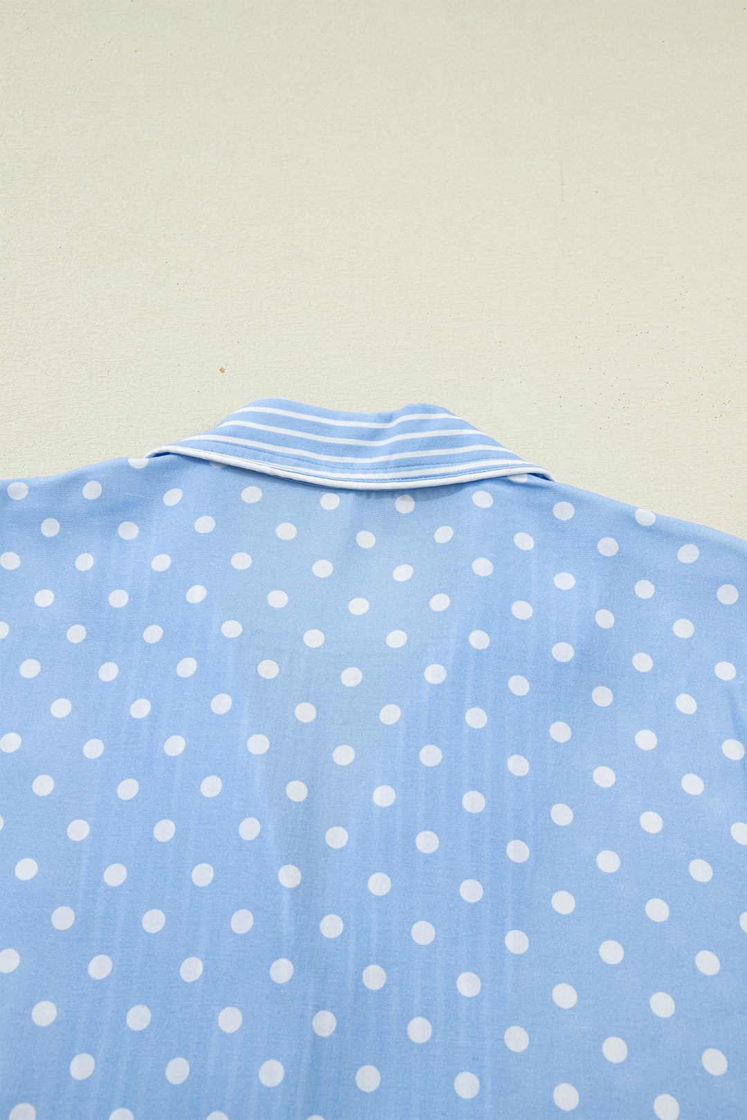 Sky Blue Dotted Print Soft Short Pajama Set