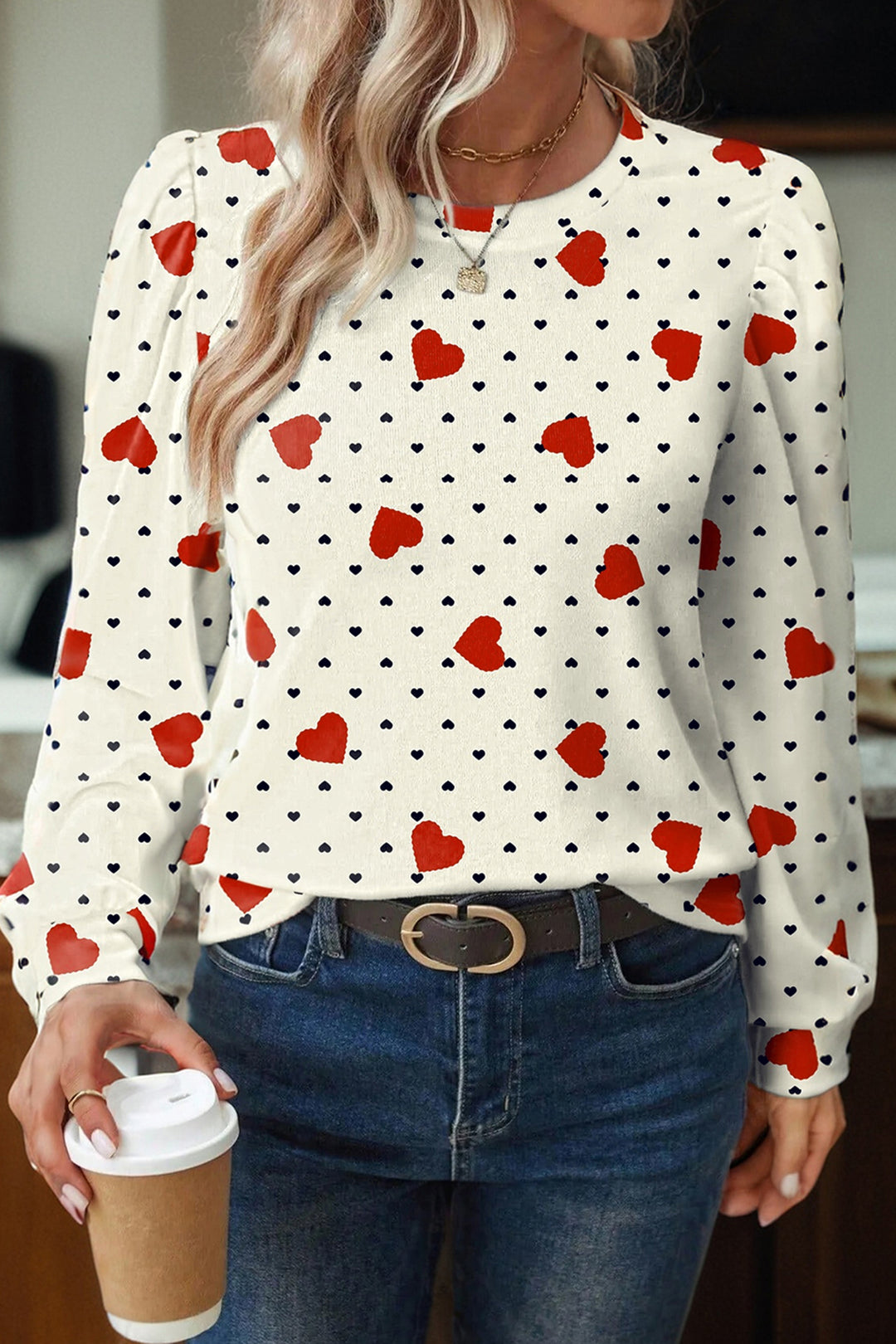 Red Heart Festive Valentine Blouse