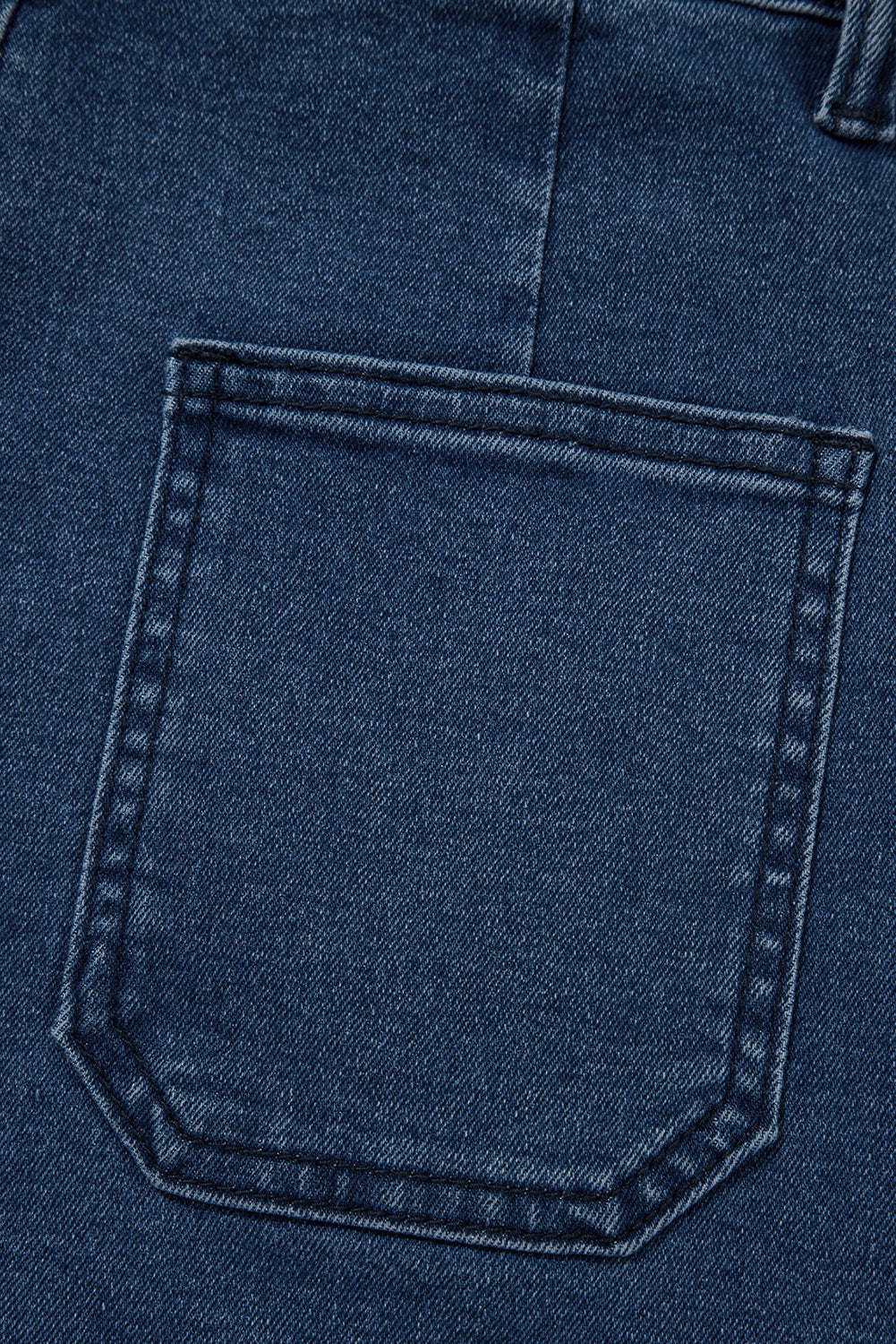 Sail Blue Scalloped Hemline Acid Wash High Waist Denim Shorts