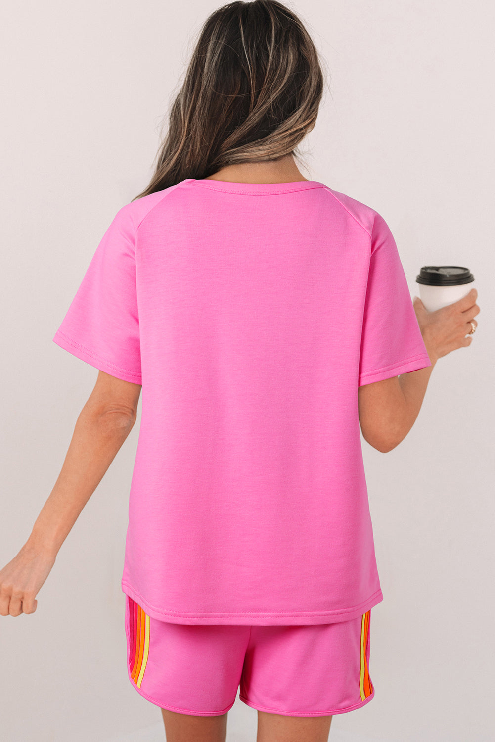 Striped Patch Front Casual Tee