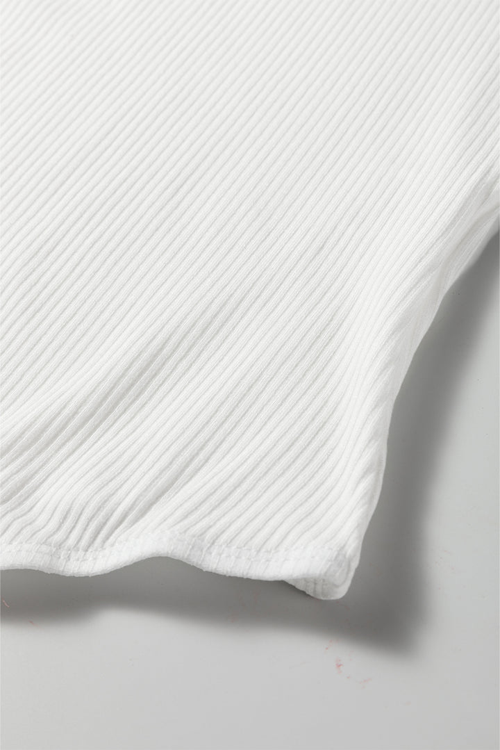 Ribbed Long Sleeve Crew Neck Solid Color Bodysuit