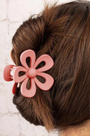 Black Sweet Hollowed Flower Shape Claw Clip - Light Pink / ONE SIZE / 100%ABS