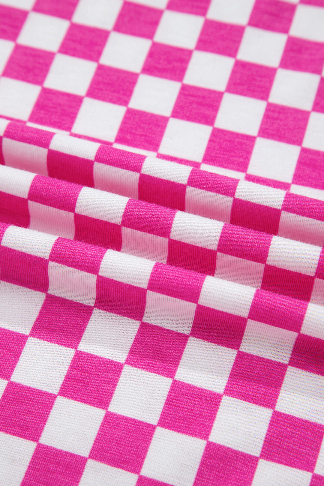 Checkered Print Half Sleeve Tee 2pcs Lounge Pant Set