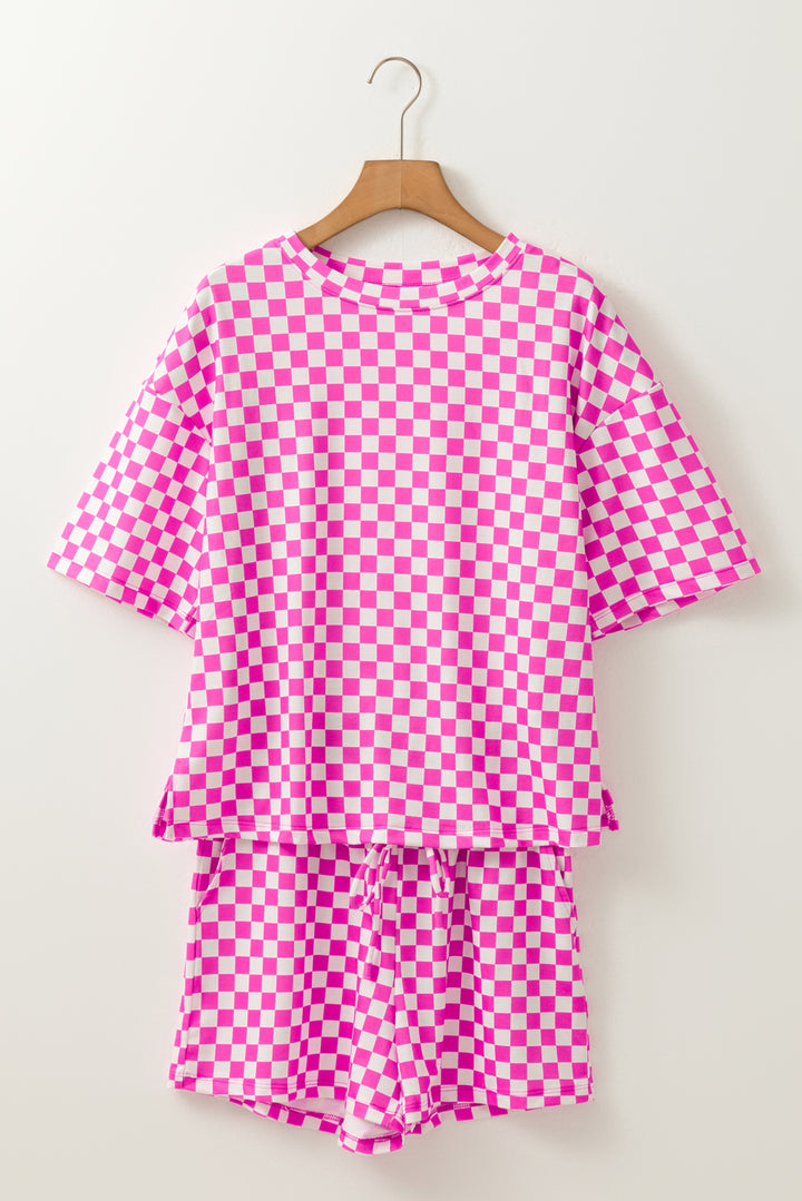 Checkered Top and Short Casual 2pcs Set