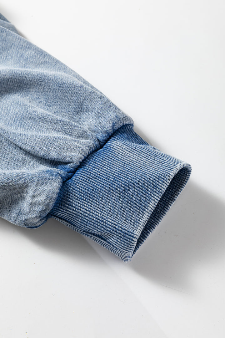 Canton Half Zip Kangaroo Pocket Mineral Wash Baggy Hoodie