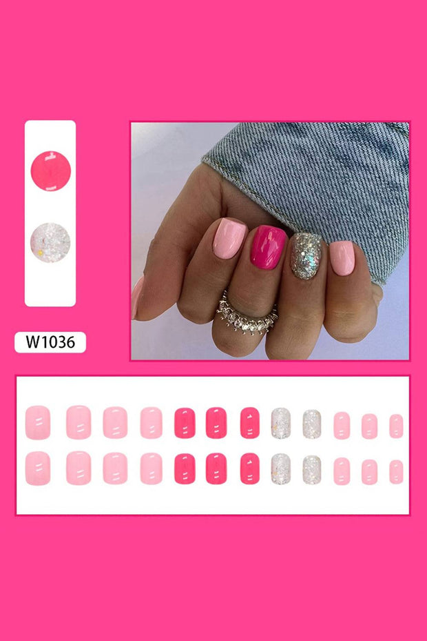 a woman's hand with pink and white nails