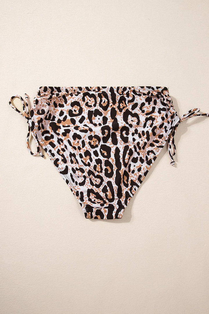 a women's bikini bottom with a leopard print