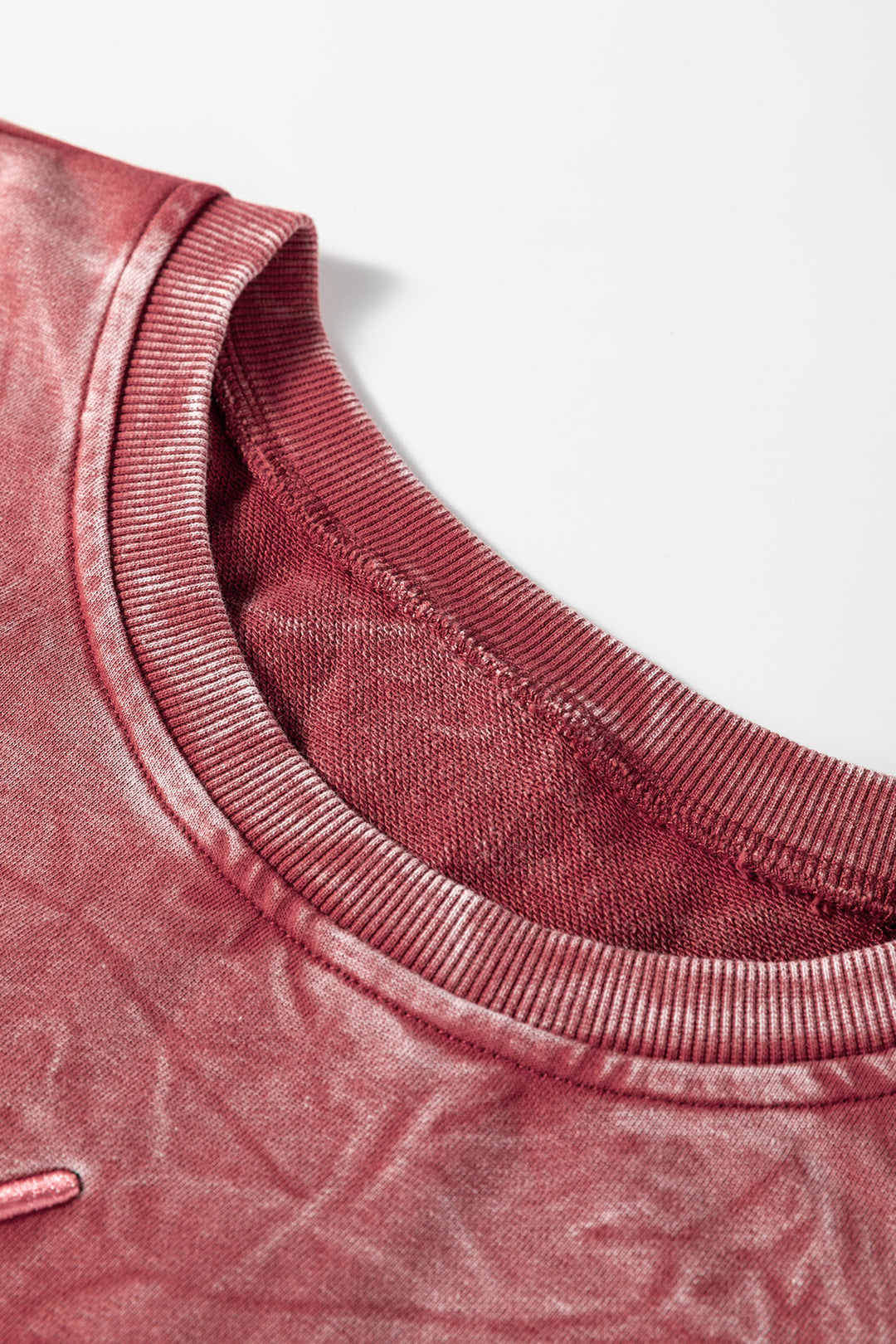 saved by grace Letter Embroidery Mineral Wash Loose Sweatshirt