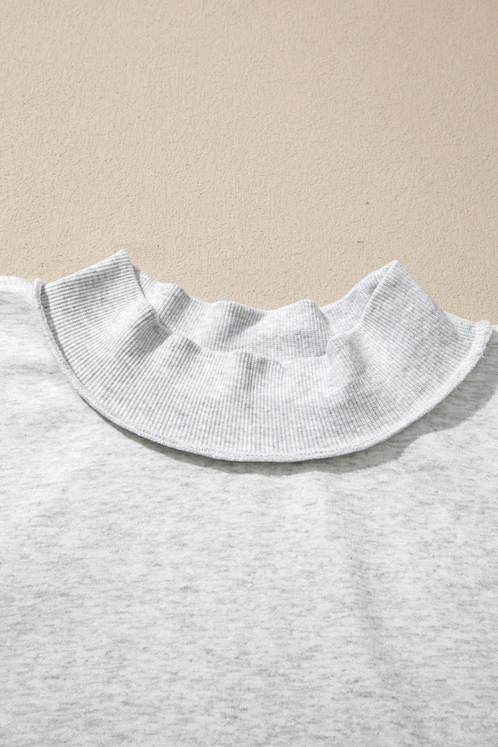 Exposed Seam Detail Reversible Double Wear Plus Size Sweatshirt