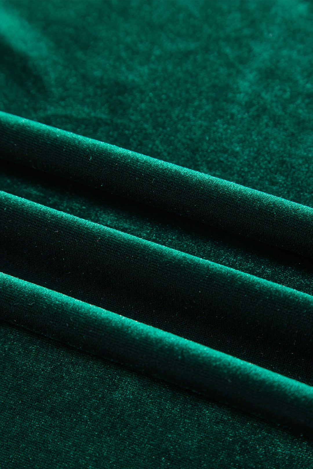 Evergreen Asymmetric Button Keyhole Neck Long Sleeve Velvet Blouse