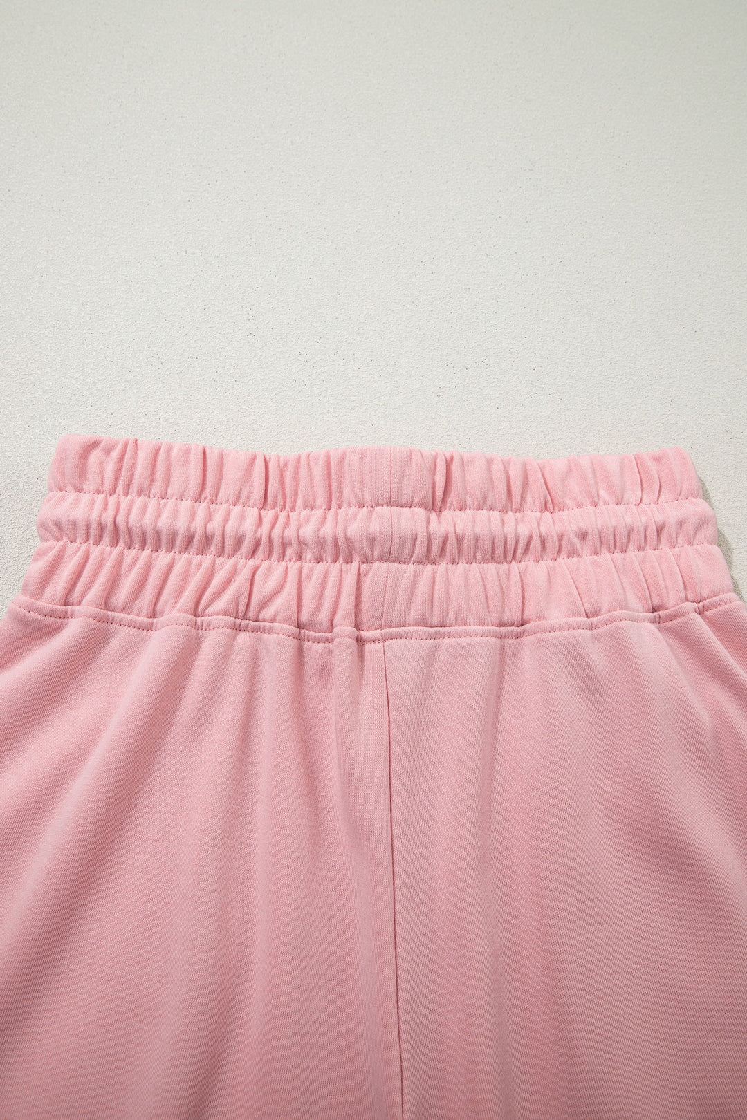 Solid Color Loose Tee Drawstring Wide Leg Pants 2pcs Outfit