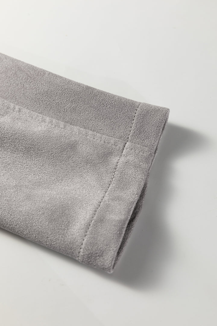 Cropped Fringe Faux Suede Jacket