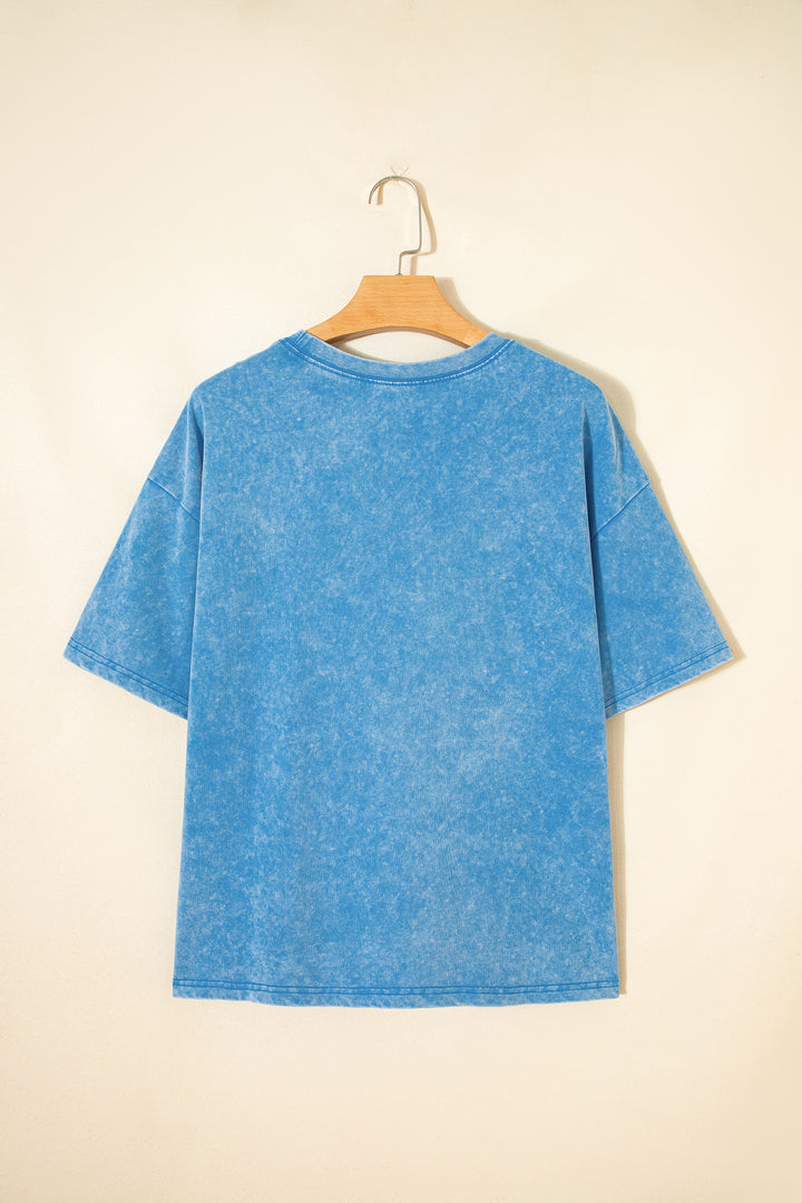 Blue Mineral Washed Oversized Tee
