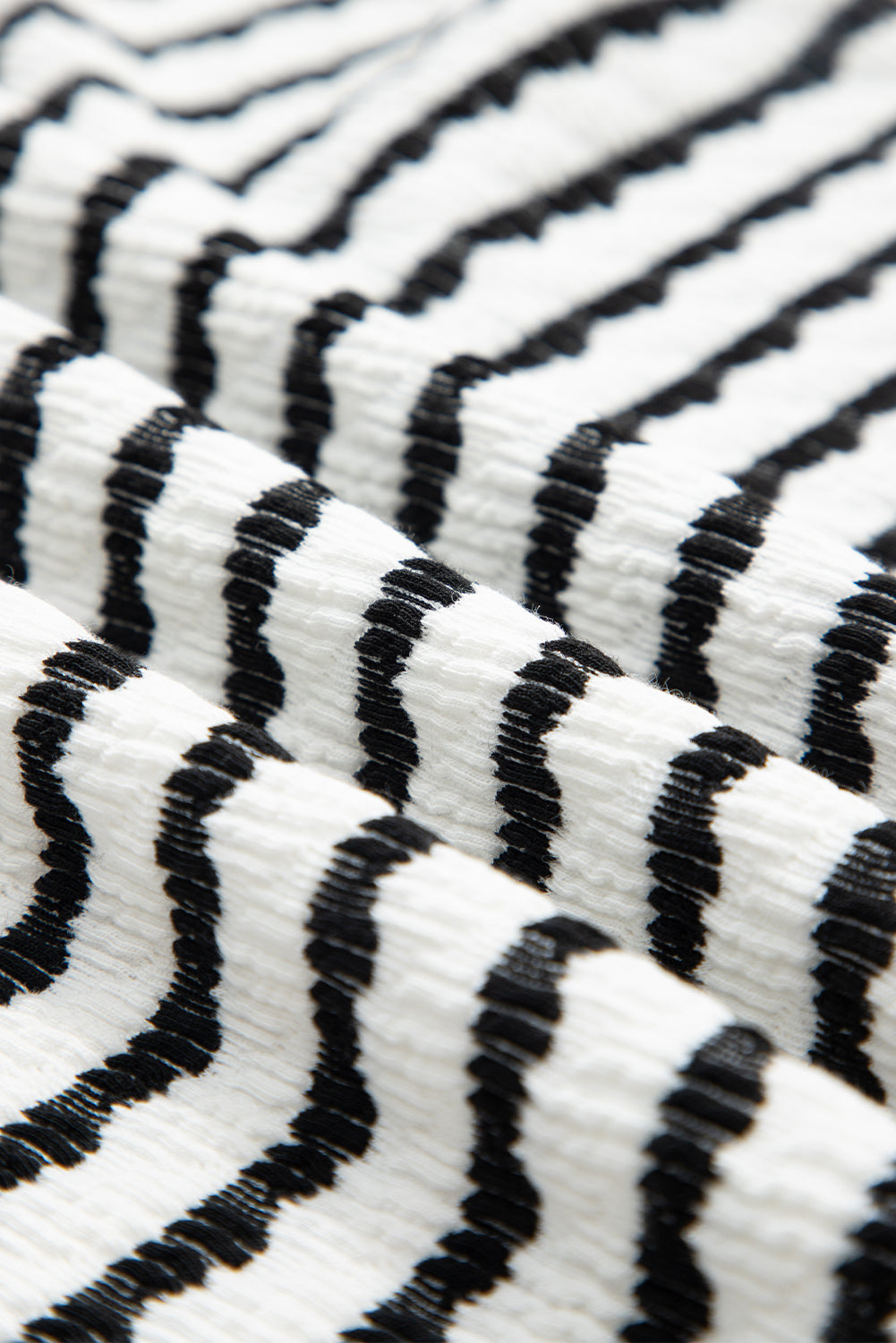 Stripe Knitted Short Sleeve Top and Drawstring Shorts Set