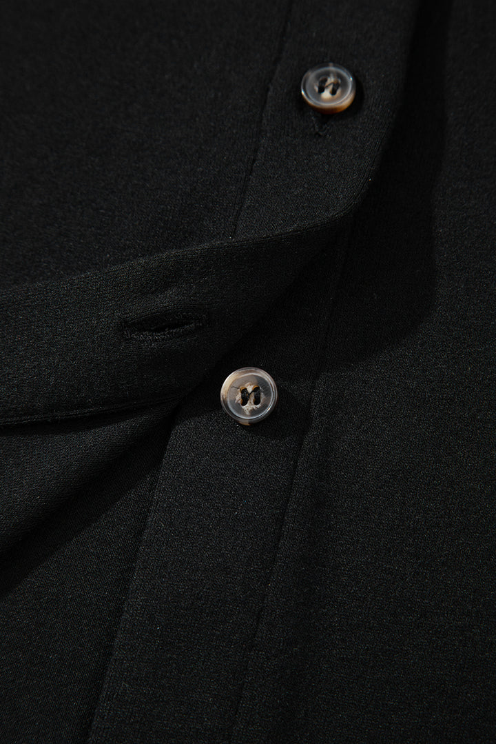 Black 3 Pcs Crop Tank Top Shorts with Cardigan Lounge Set