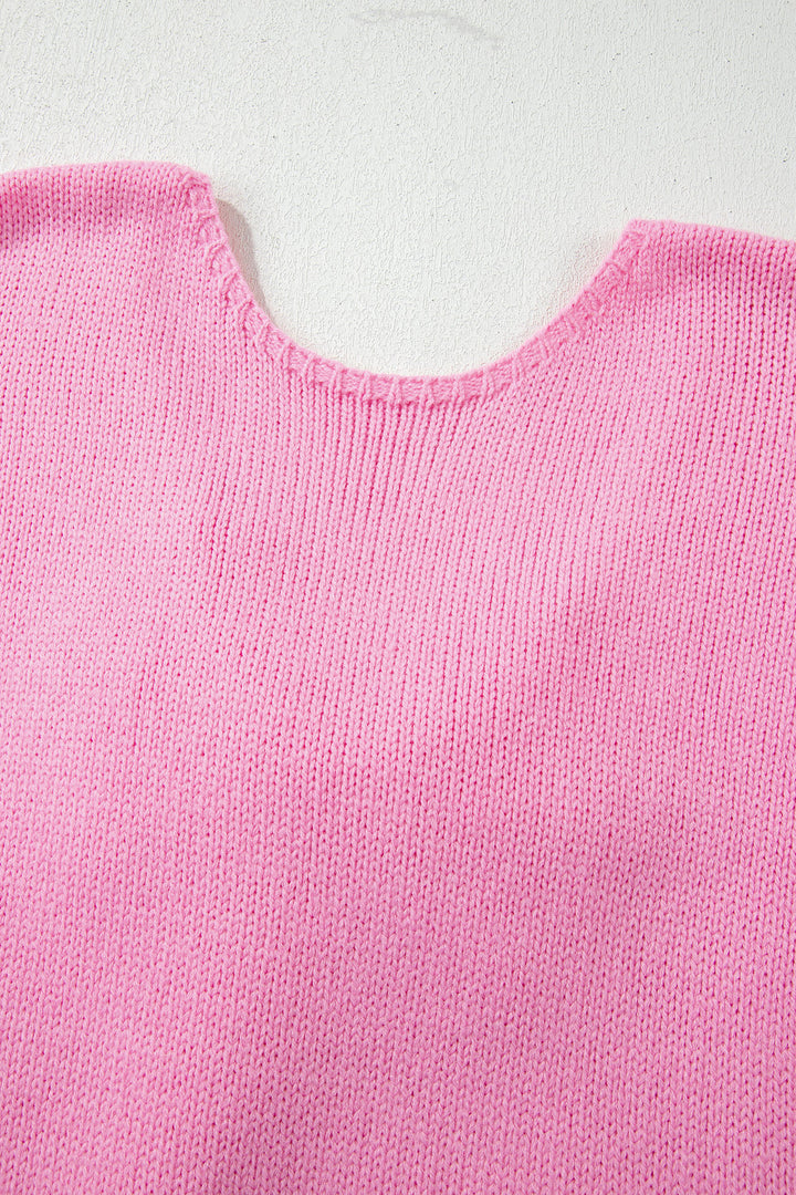 Bonbon Festive Bow Backless Bubble Sleeve Sweater