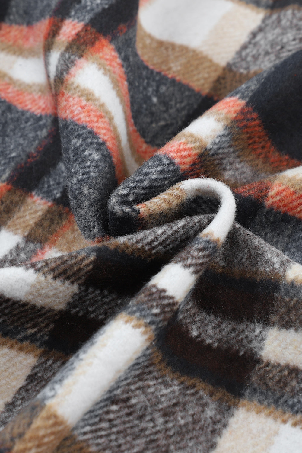Geometric Plaid Print Pocketed Shacket