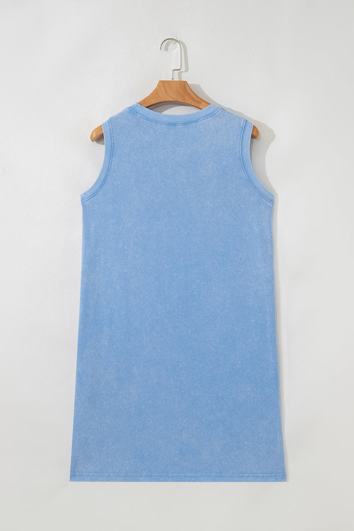 Mineral Wash Tank Mini Dress with Pockets