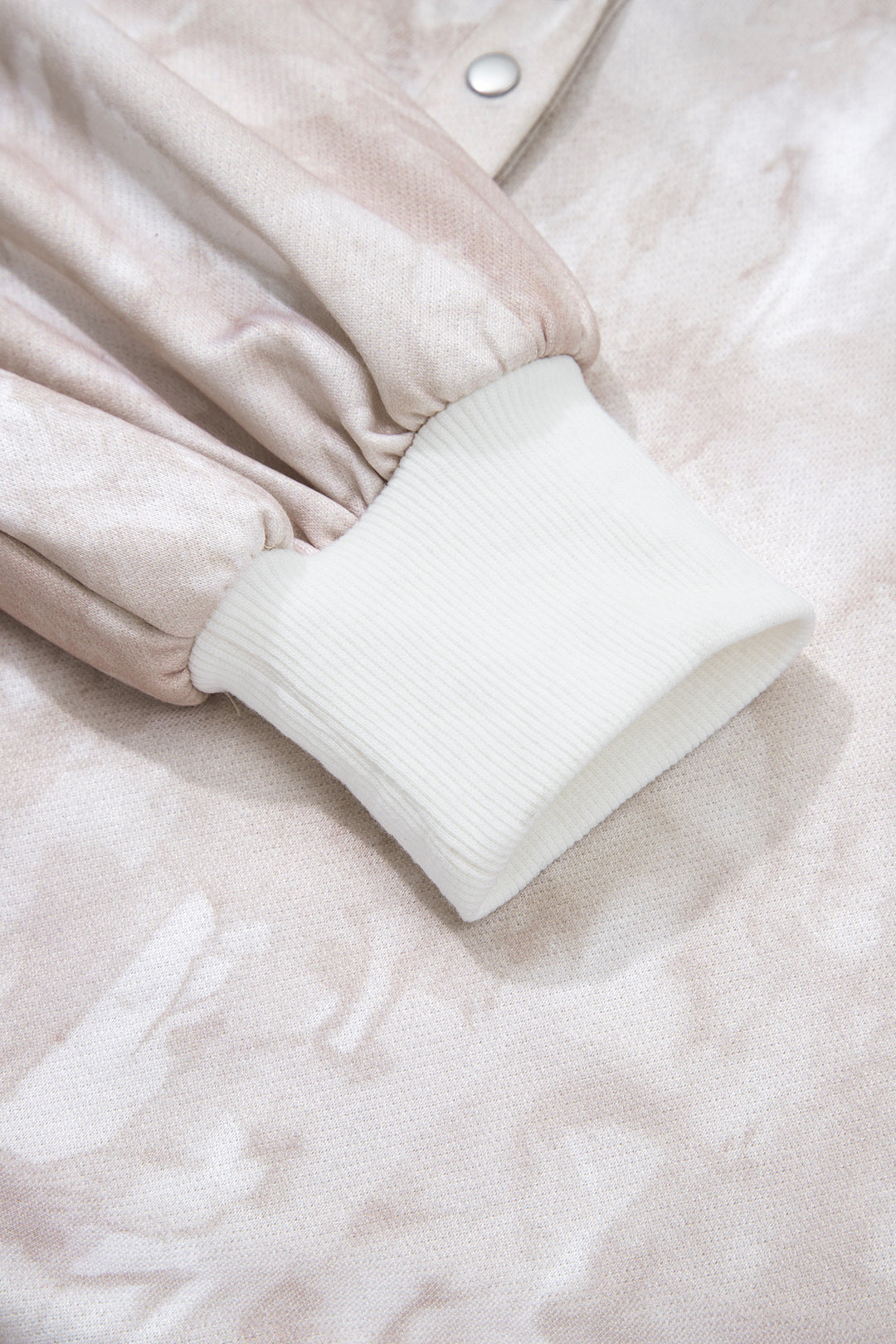 White Abstract Woodland Print Balloon Sleeve Pullover Drawstring Mini Skort Set