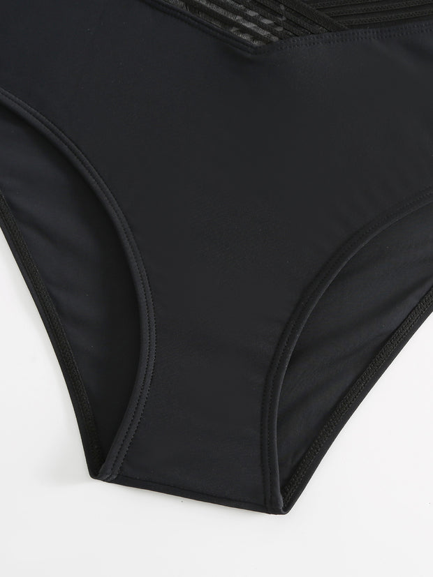 a close up of a woman's black underwear