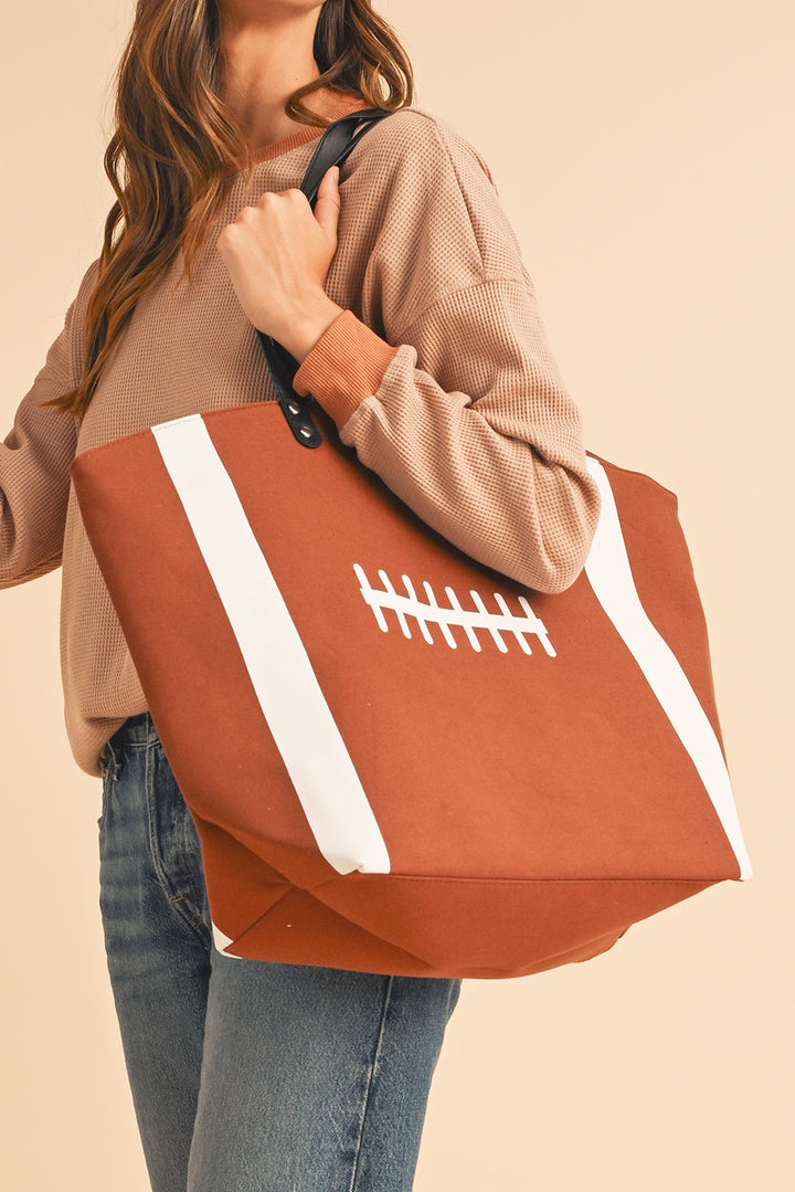 sports Pattern Canvas Large Tote Bag