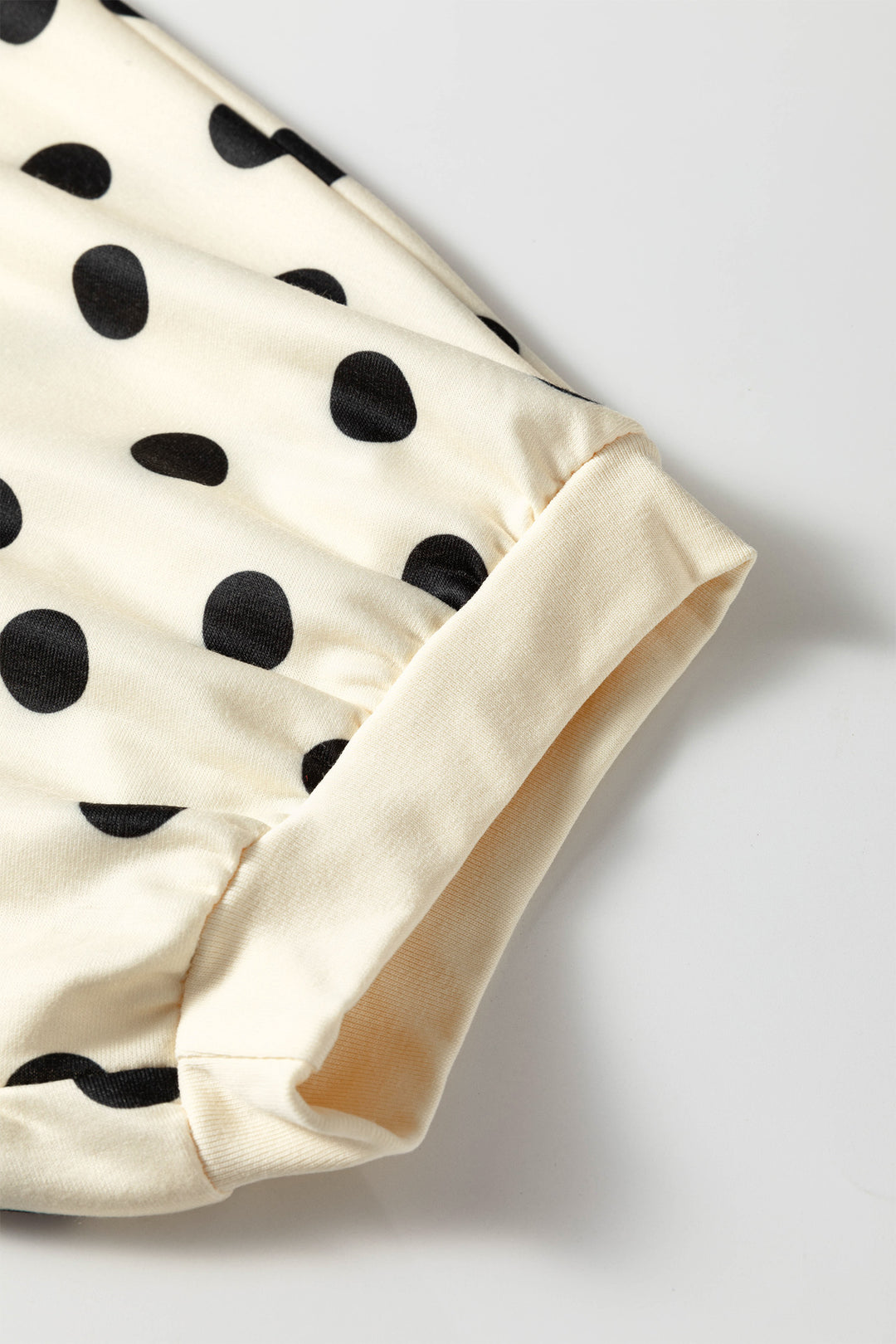 Polka Dot Oversized Top Drawstring Short Set