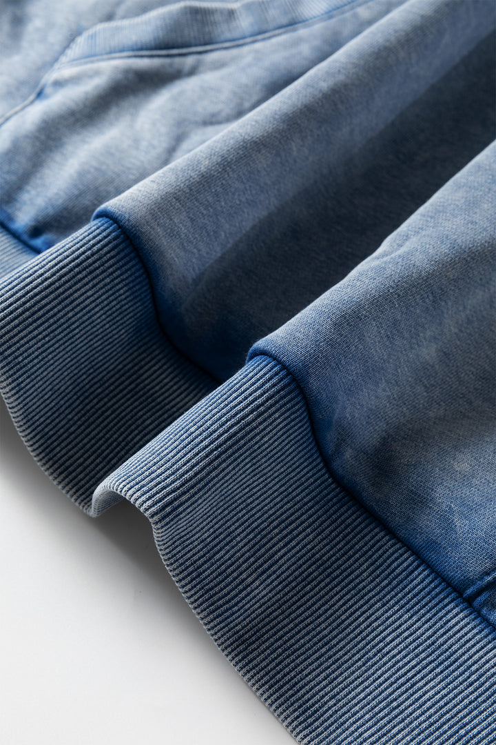 Canton Half Zip Kangaroo Pocket Mineral Wash Baggy Hoodie