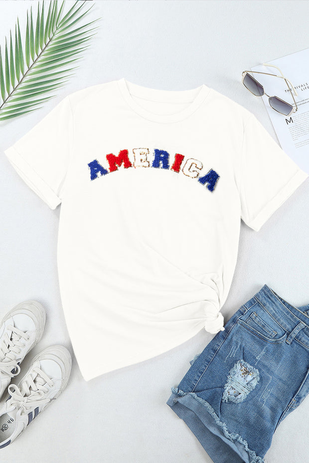 a white shirt with the word america on it