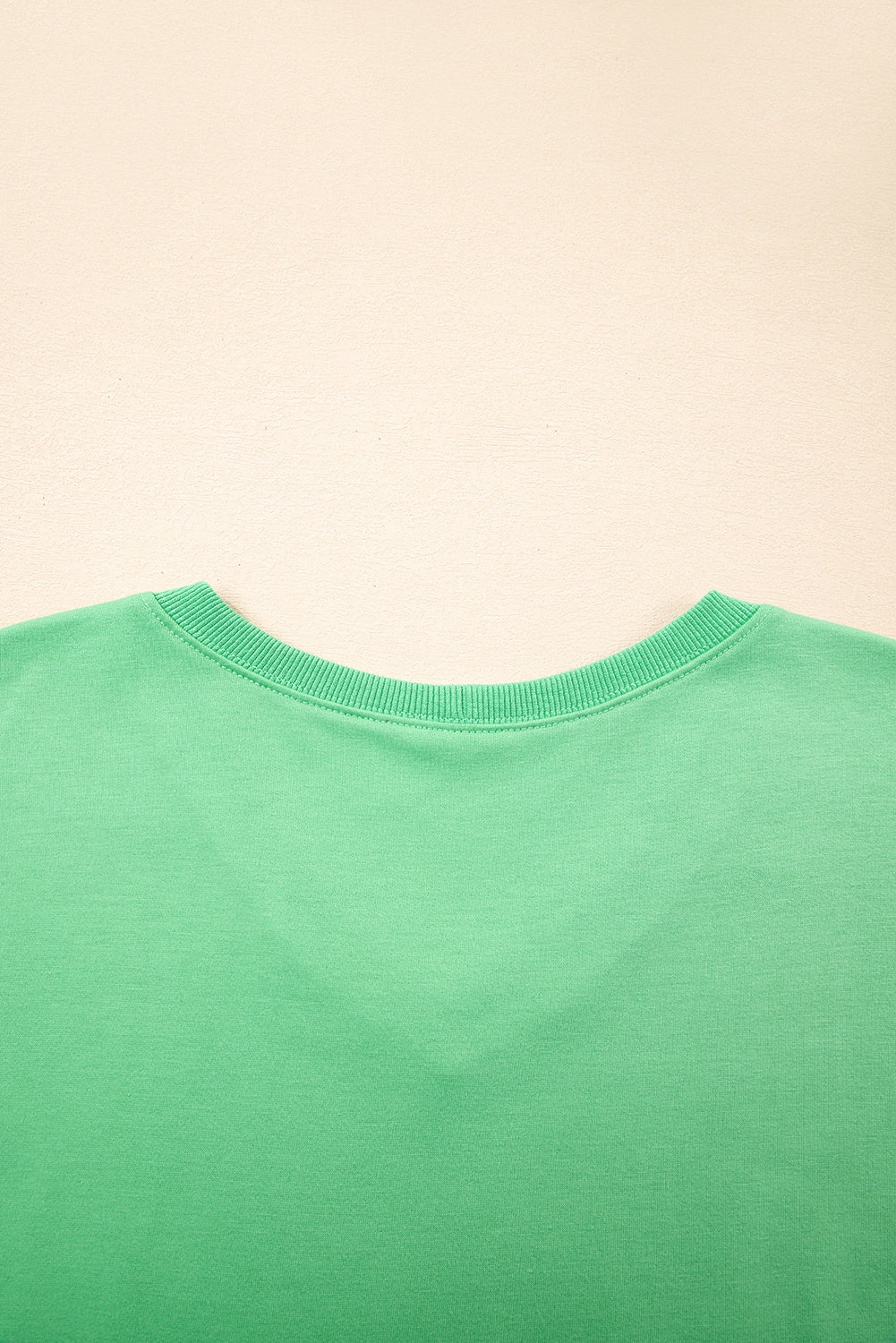 Mint Green V Neck Drop Shoulder Tee and Patchwork Drawstring Shorts Set