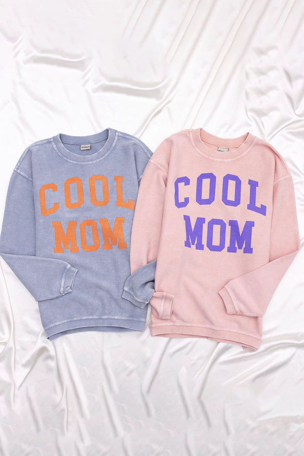 two sweatshirts that say cool mom and cool mom