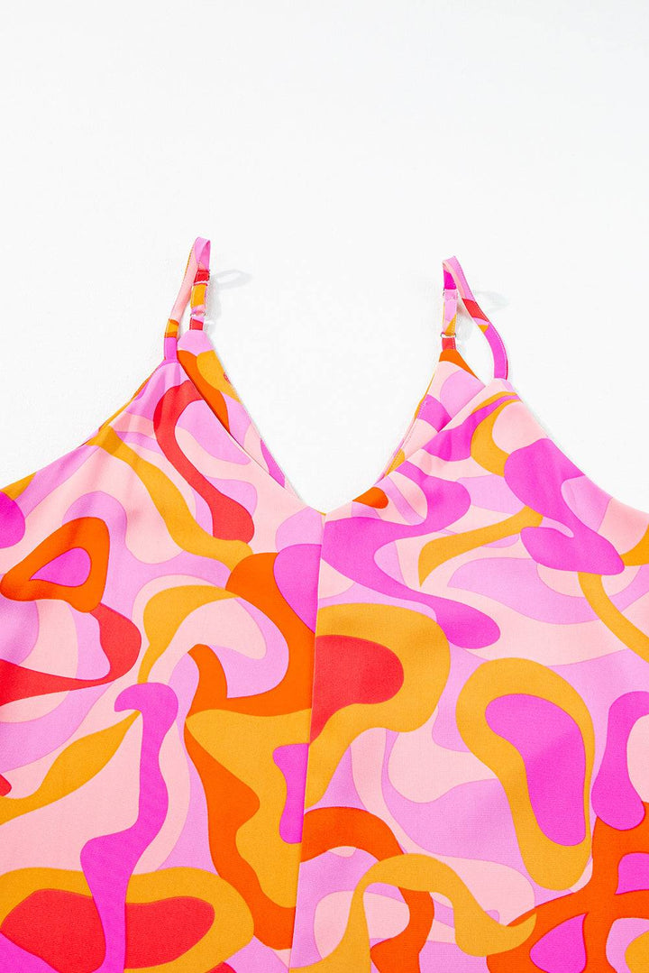 a pink camo print halter top on a white background